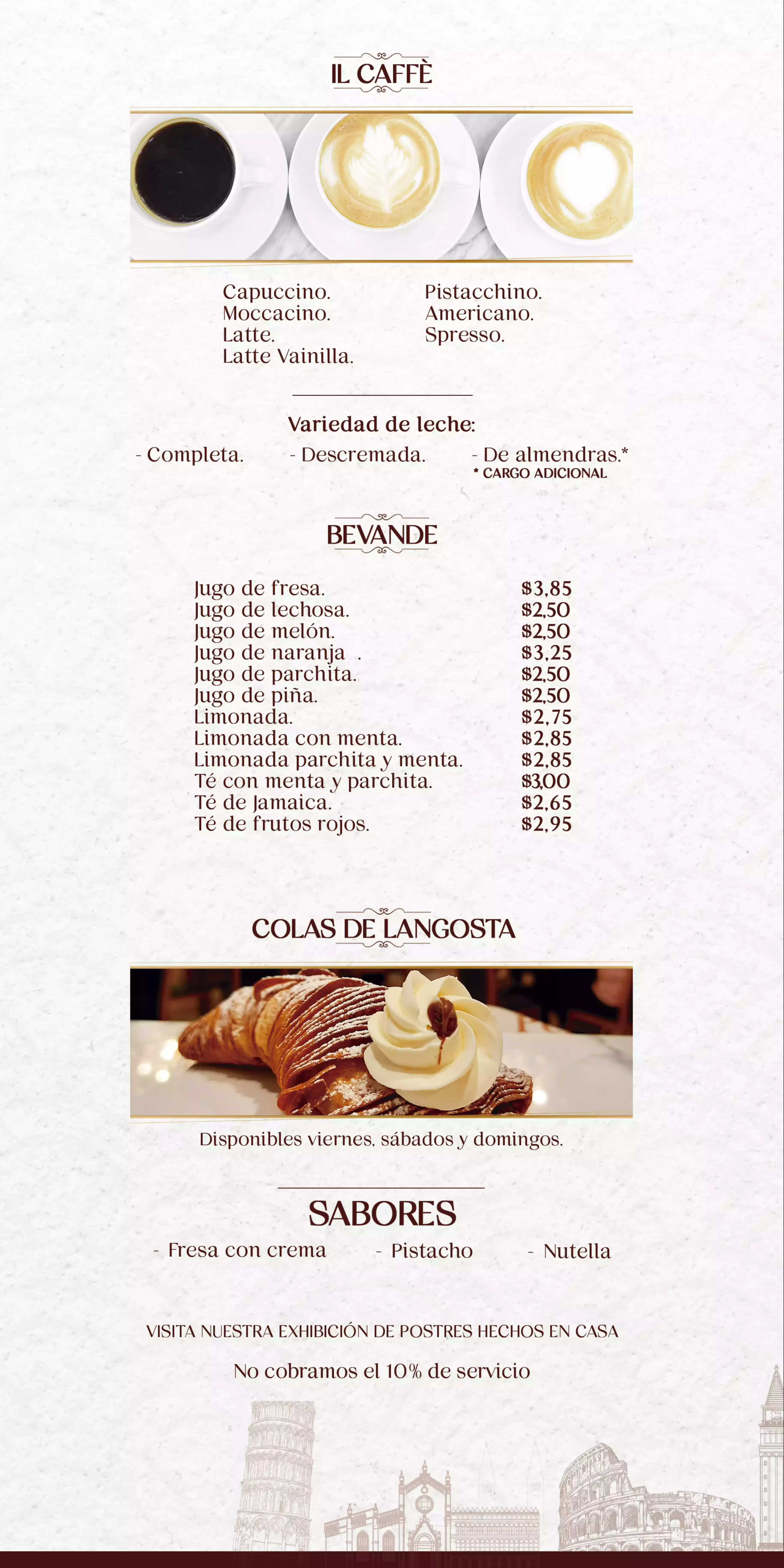 Da Vinci menu 4